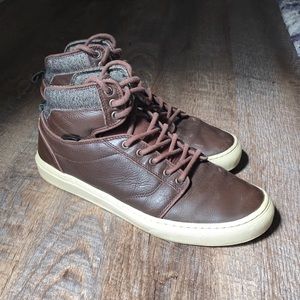 Brown leather high top Vans, Ultracush